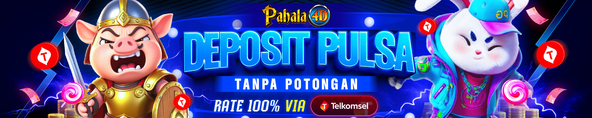 Tampilan layanan deposit pulsa PAHALA4D tanpa potongan via operator versi deskop